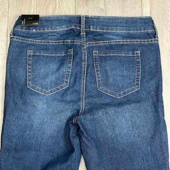 Womens Torrid 10 Regular Jeans Denim Dark Navy Blue Skinny Straight Stretch NWT - Picture 6 of 10
